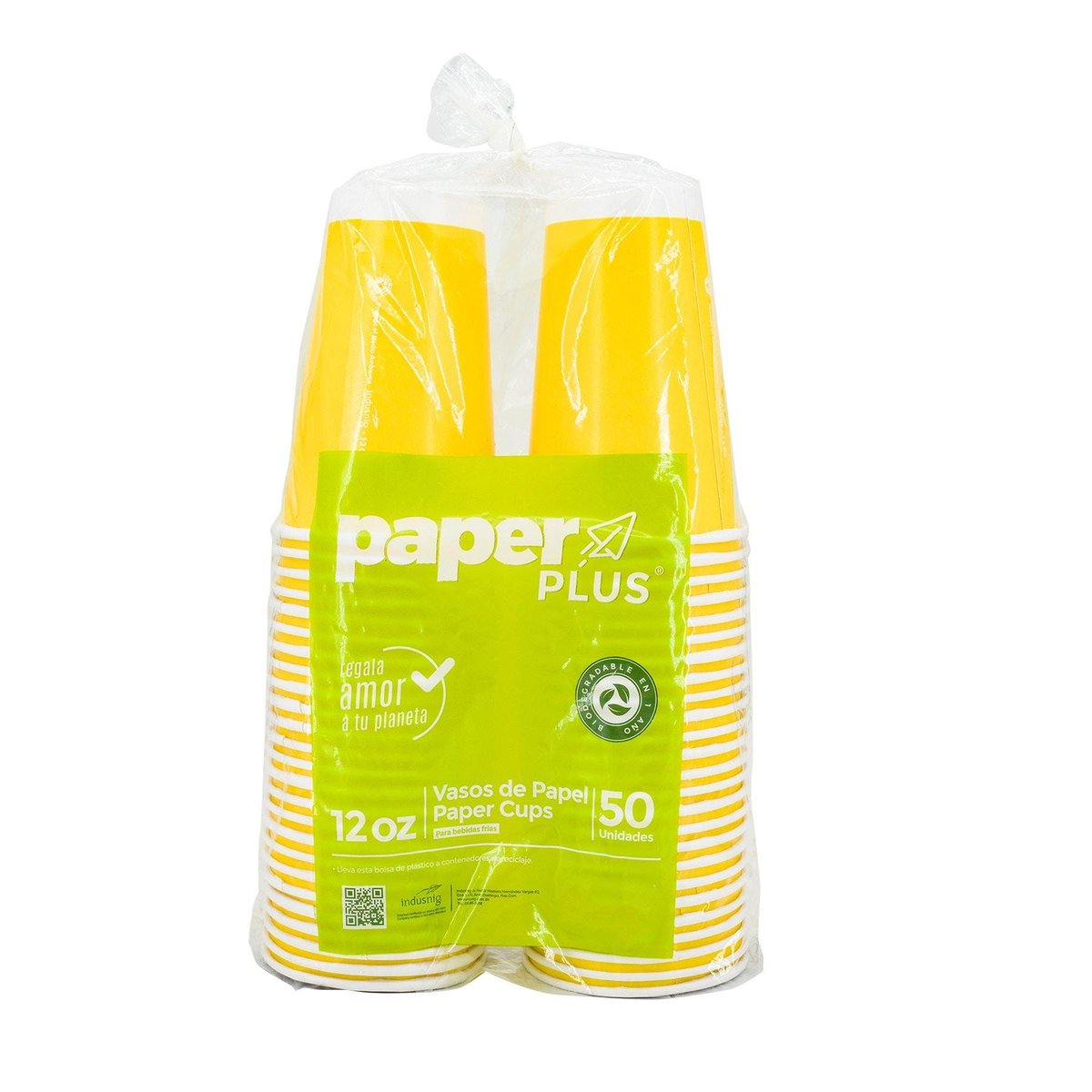 Vasos De Papel 12 Oz 50 uds Amarillo