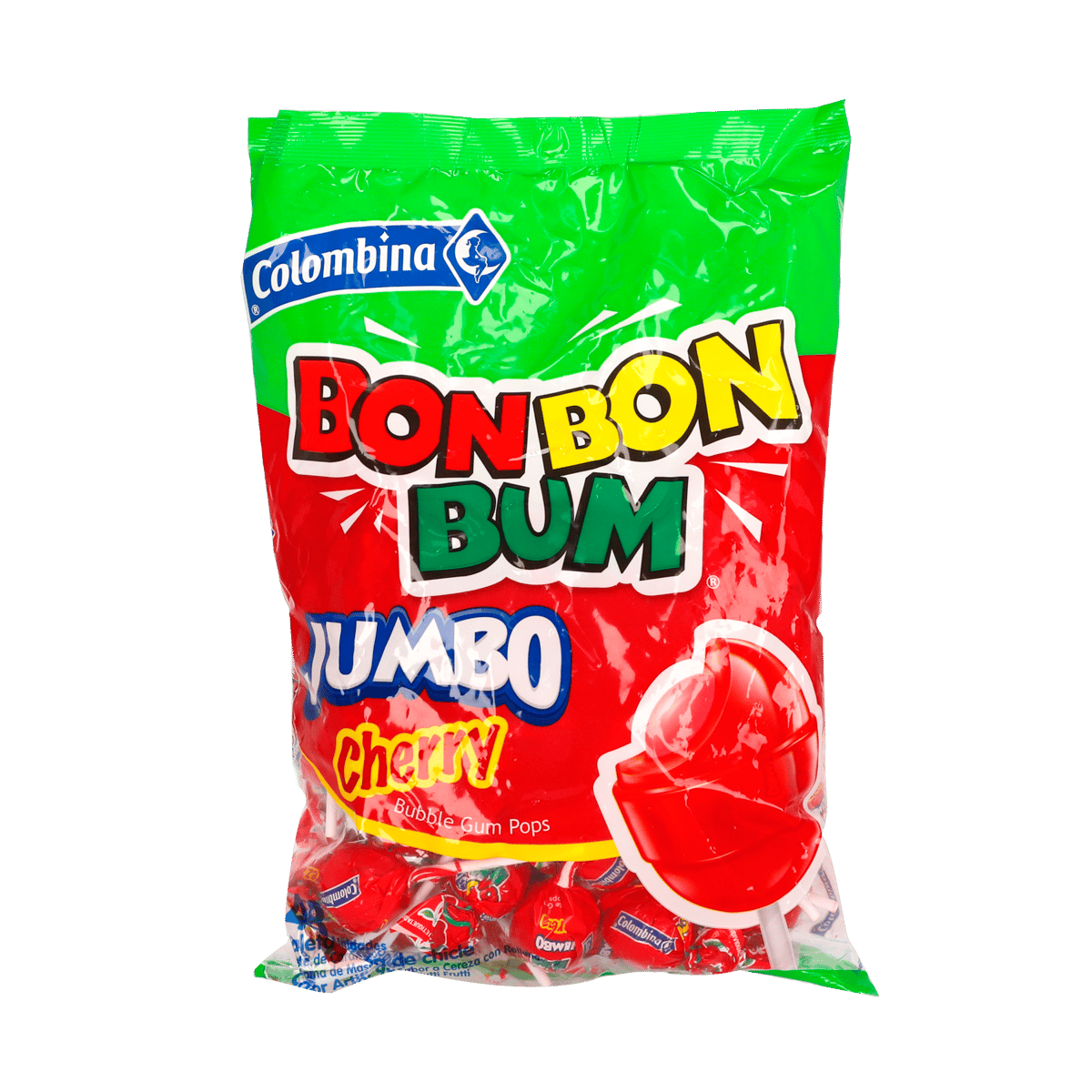 Piruleta Bon Bon Bum Colombina De Cereza 