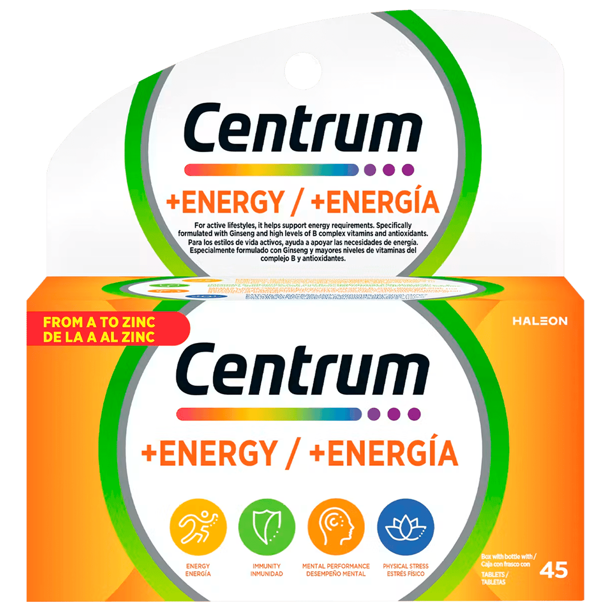 Multivitamínico Centrum + Energía (45 Comprimidos)