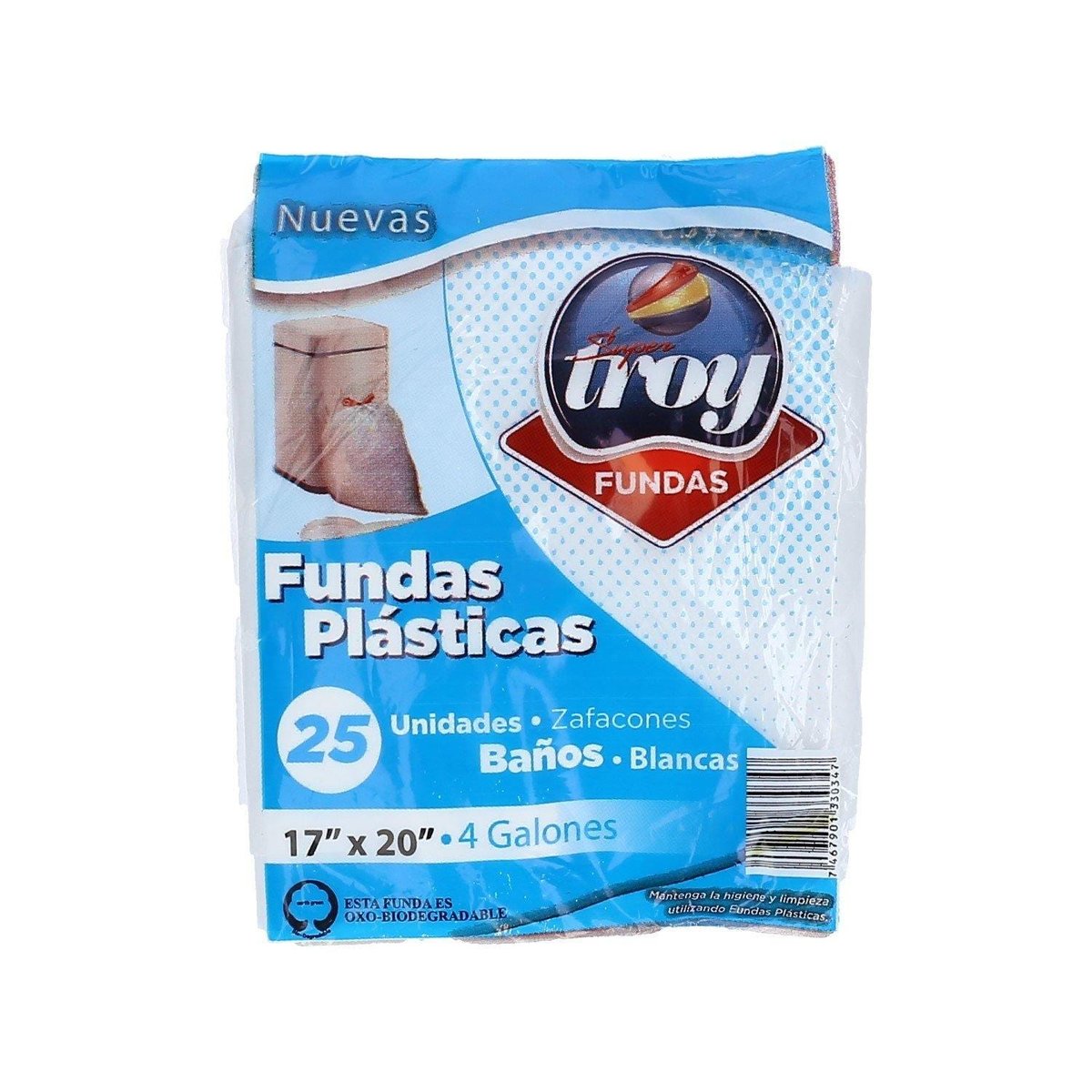 Fundas Blancas Super Troy  17" x 20"  25Uds