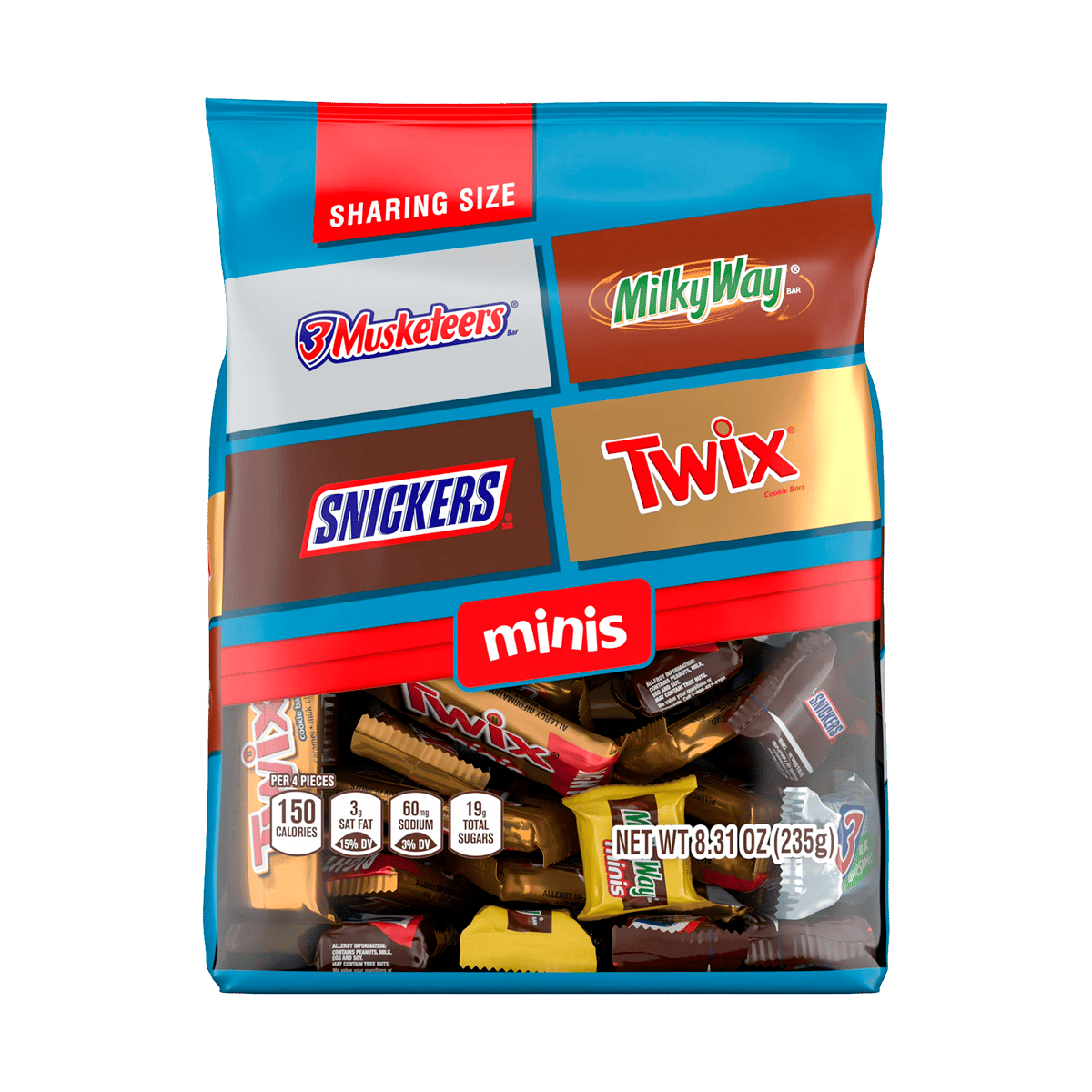 Bolsa de Mini Chocolates Surtidos 4 Variedades 8.31 oz