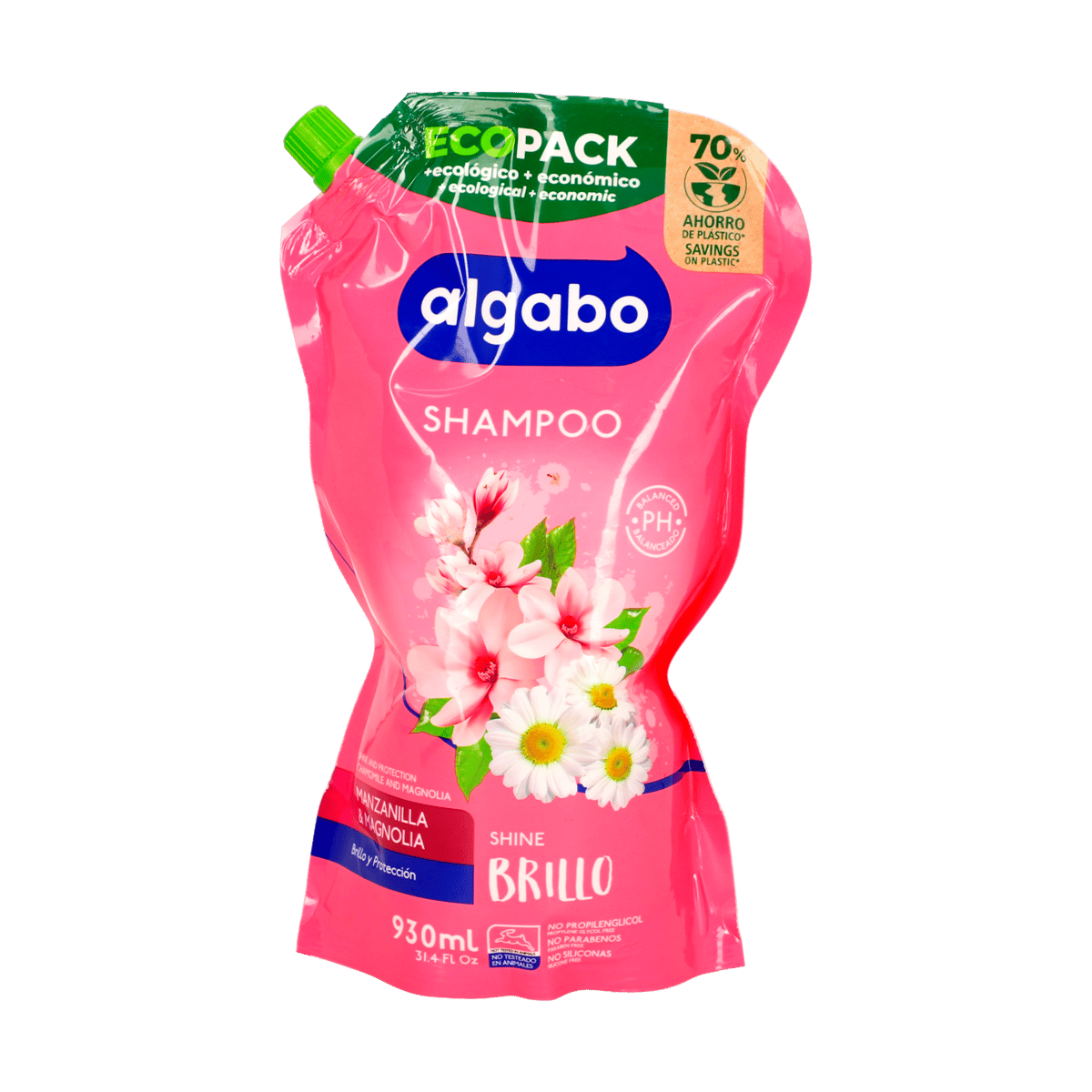 Shampoo Algabo Eco-pack Brillo Manzanilla Y Magnolia 930ml