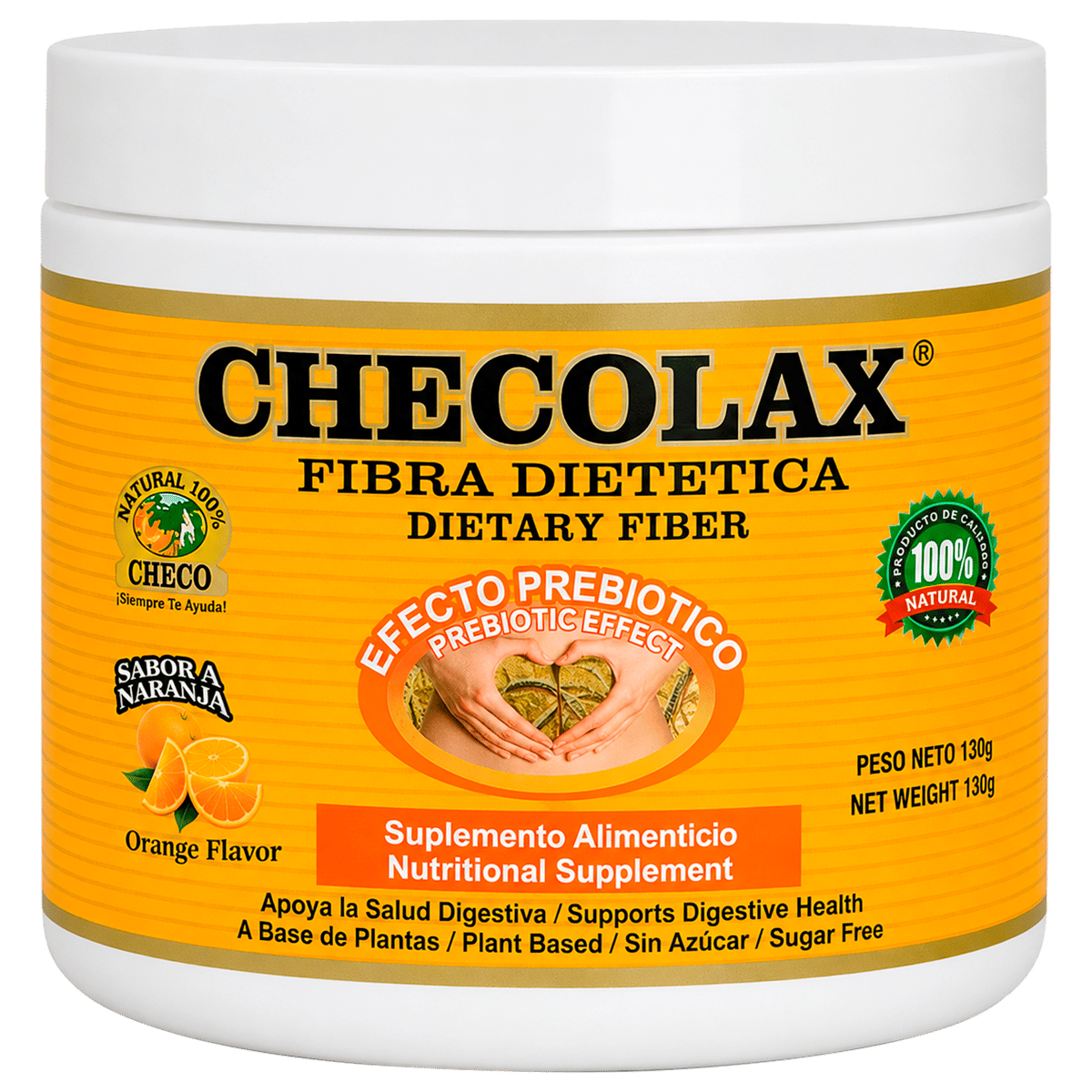 Suplemento de Fibra Checolax Sabor Naranja 130 g