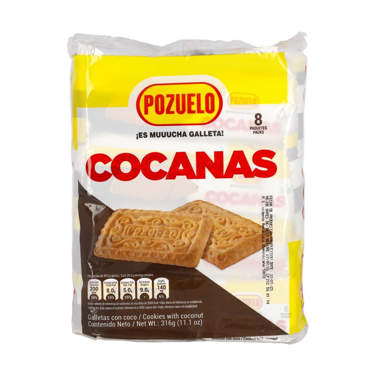 Galletas Con Coco Cocanas 8 Packs 
