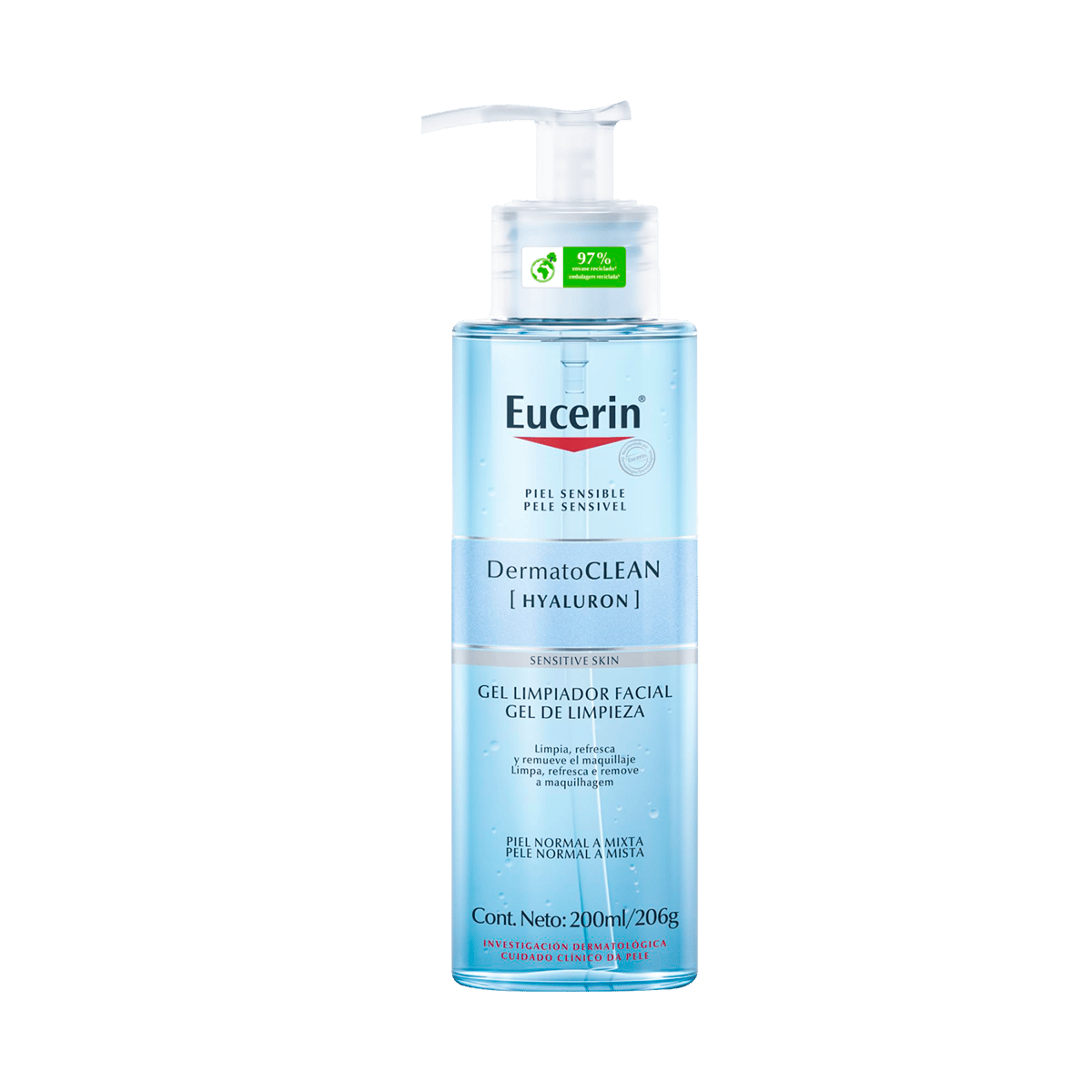 Gel Limpiador Facial Eucerin DermatoCLEAN 200 ml 