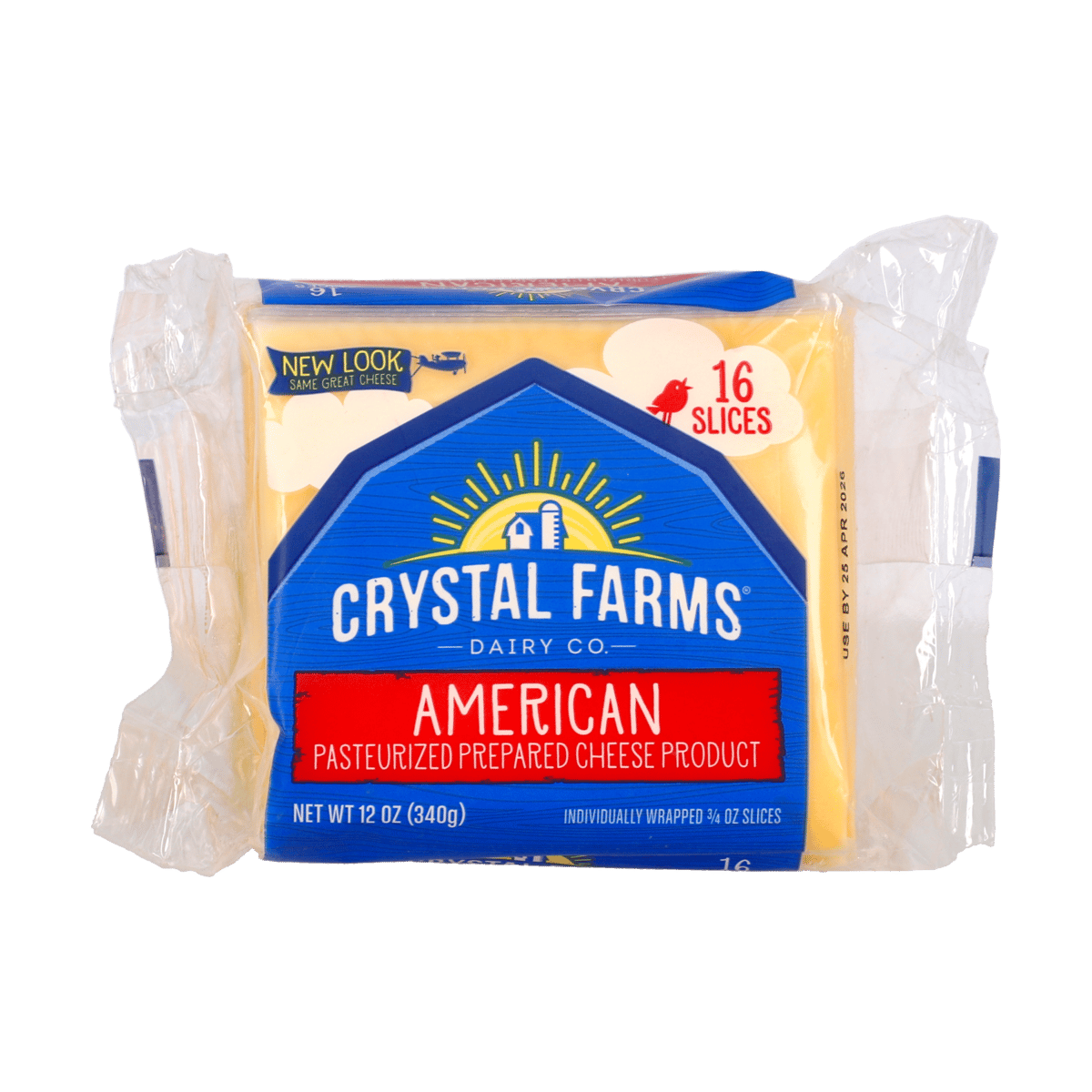 Queso Americano Crystal Farms 16 Lonjas 12 oz
