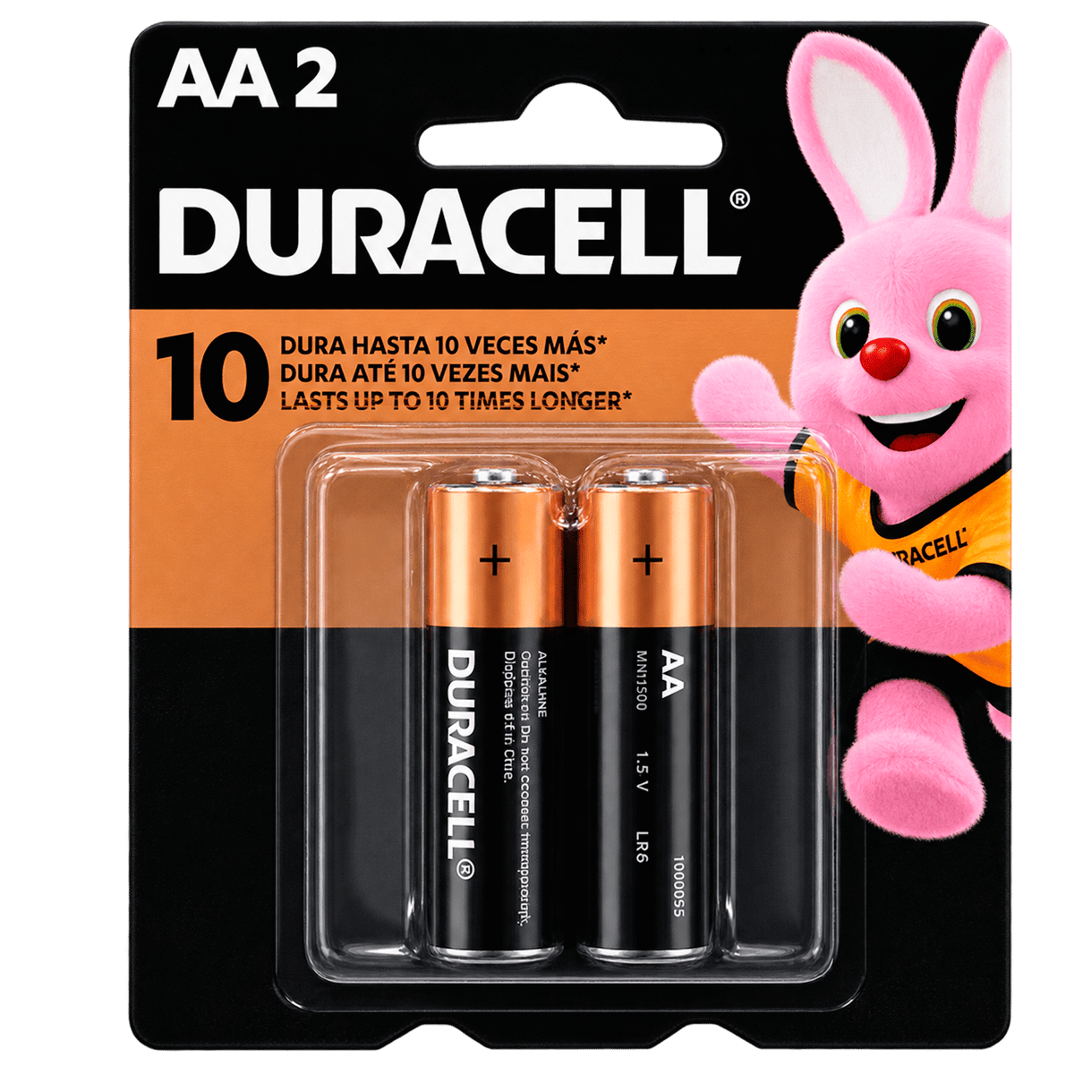 Baterías Alcalinas Duracell AA 1.5V 2 Unidades