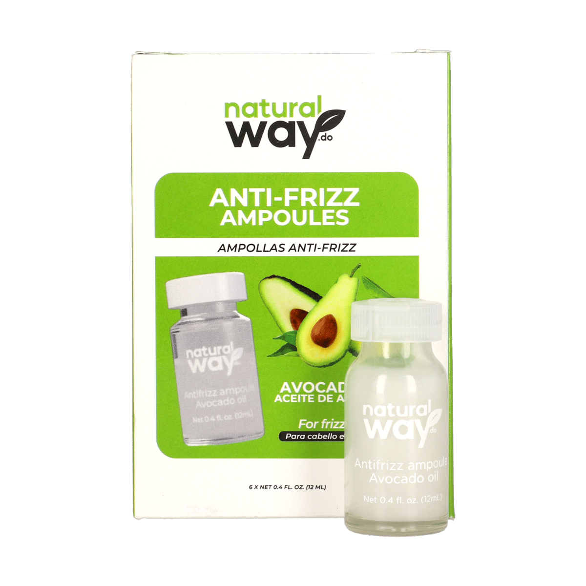 Ampollas Anti-Frizz Con Aceite De Aguacate Natural Way 6 uds 