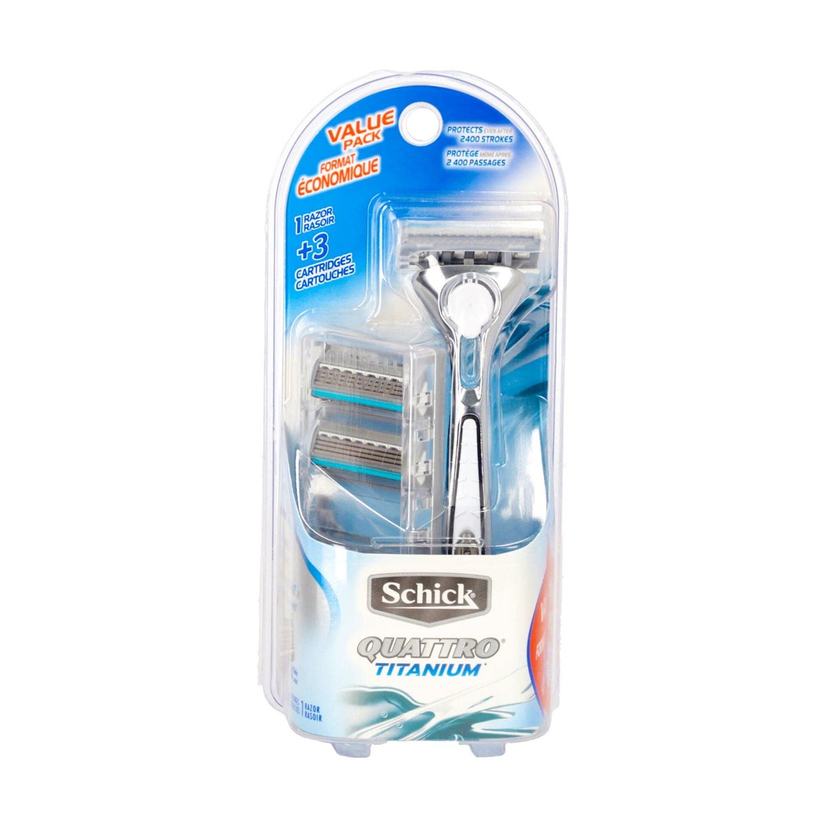 Afeitadora Schick Quattro Titanium + 3 Cartouches
