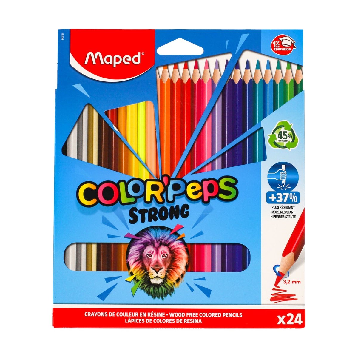 Lapices De Colores Strong Maped 24 Colores 24 UND - Precio en RD ...