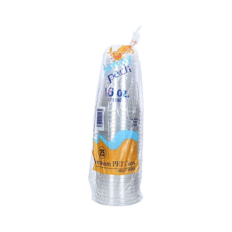 Vasos Plásticos Sunny Pack 16 Oz 25 uds