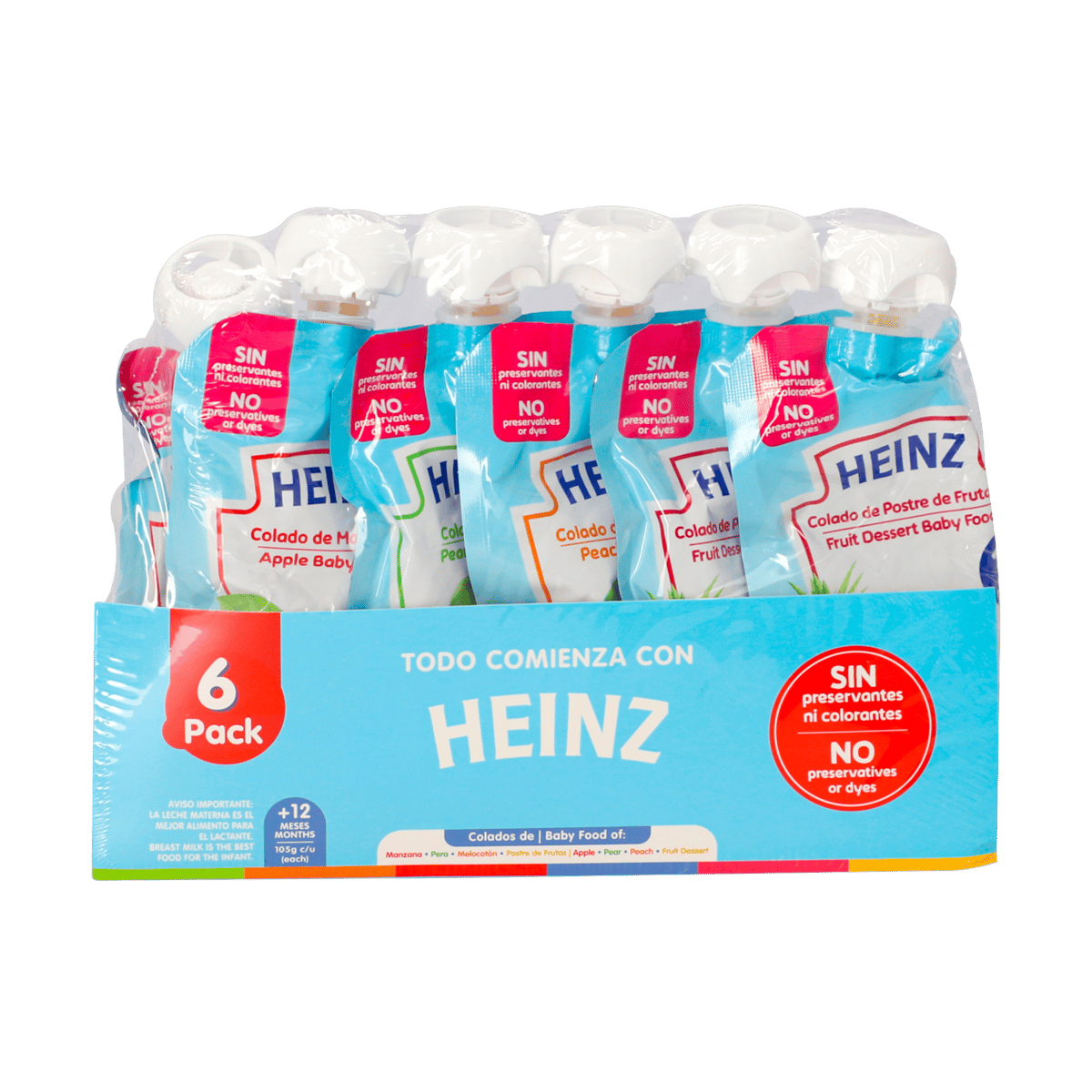 Compota Heinz en 6 pack Surtida 105g 