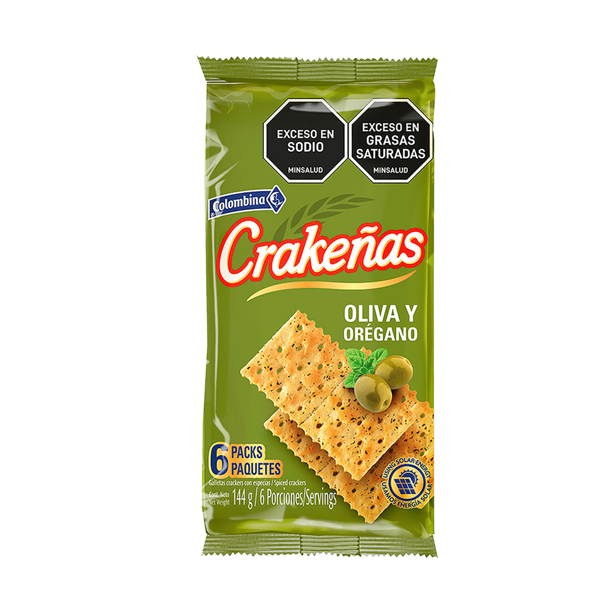 Galletas De Oliva Y Orégano Crakeñas 6 Packs  
