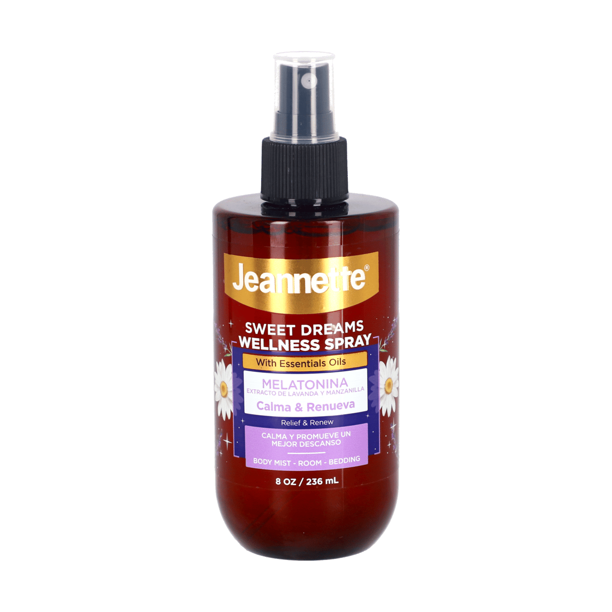 Spray Relajante De Melatonina Con Extracto De Lavanda Y Manzanilla 8 oz 