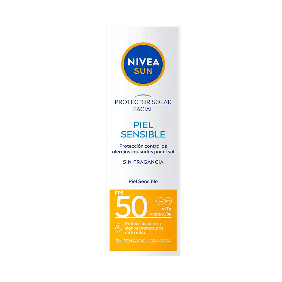 Protector Solar Facial  De 50 FPS Para Pieles Sensibles NIVEA SUN