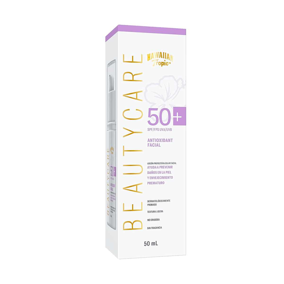 Loción Protectora Solar y Antioxidante Facial HAWAIIAN TROPIC DE 50+SPF 50 ml 