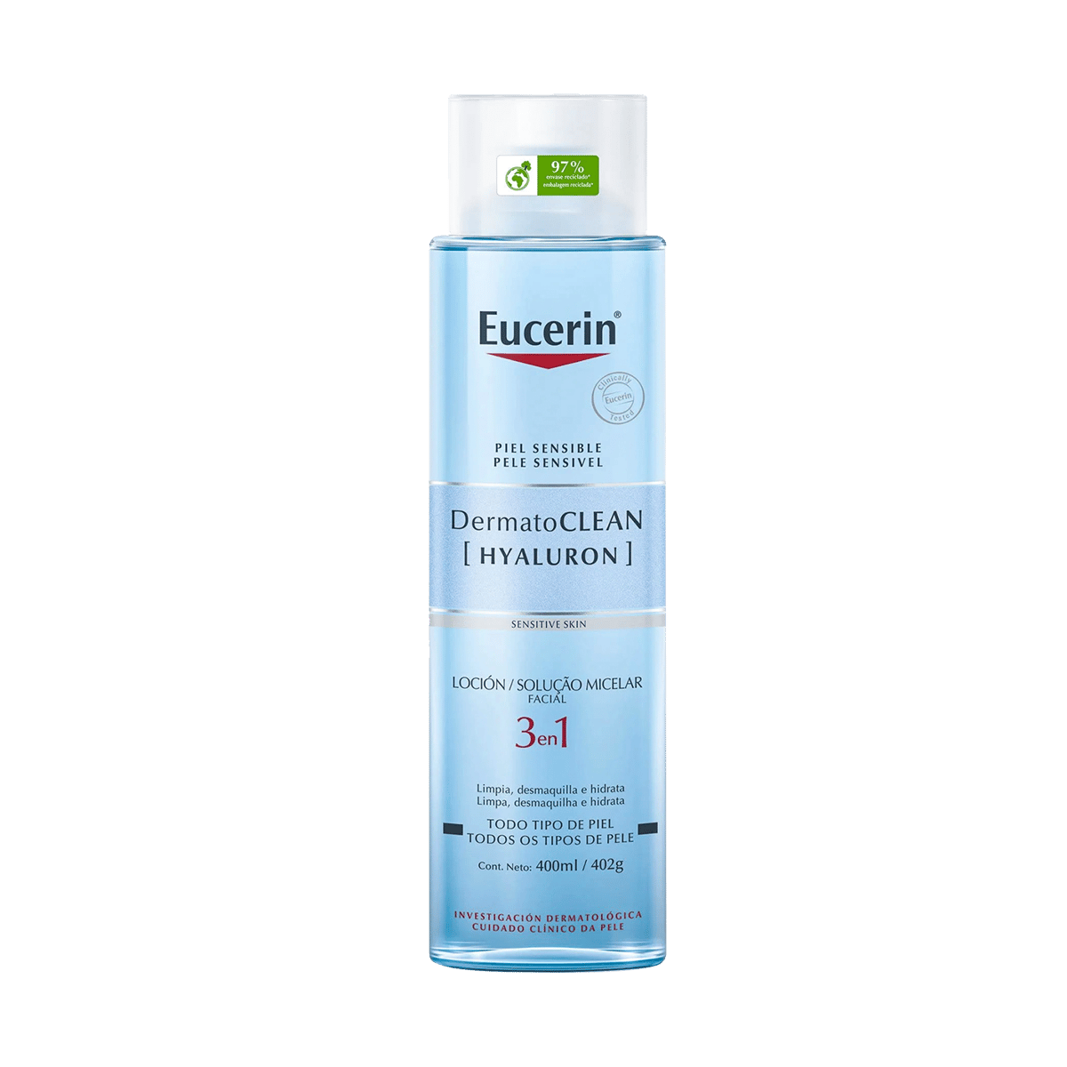 Agua Micelar Eucerin Dermatoclean 3 en 1 400 ml 