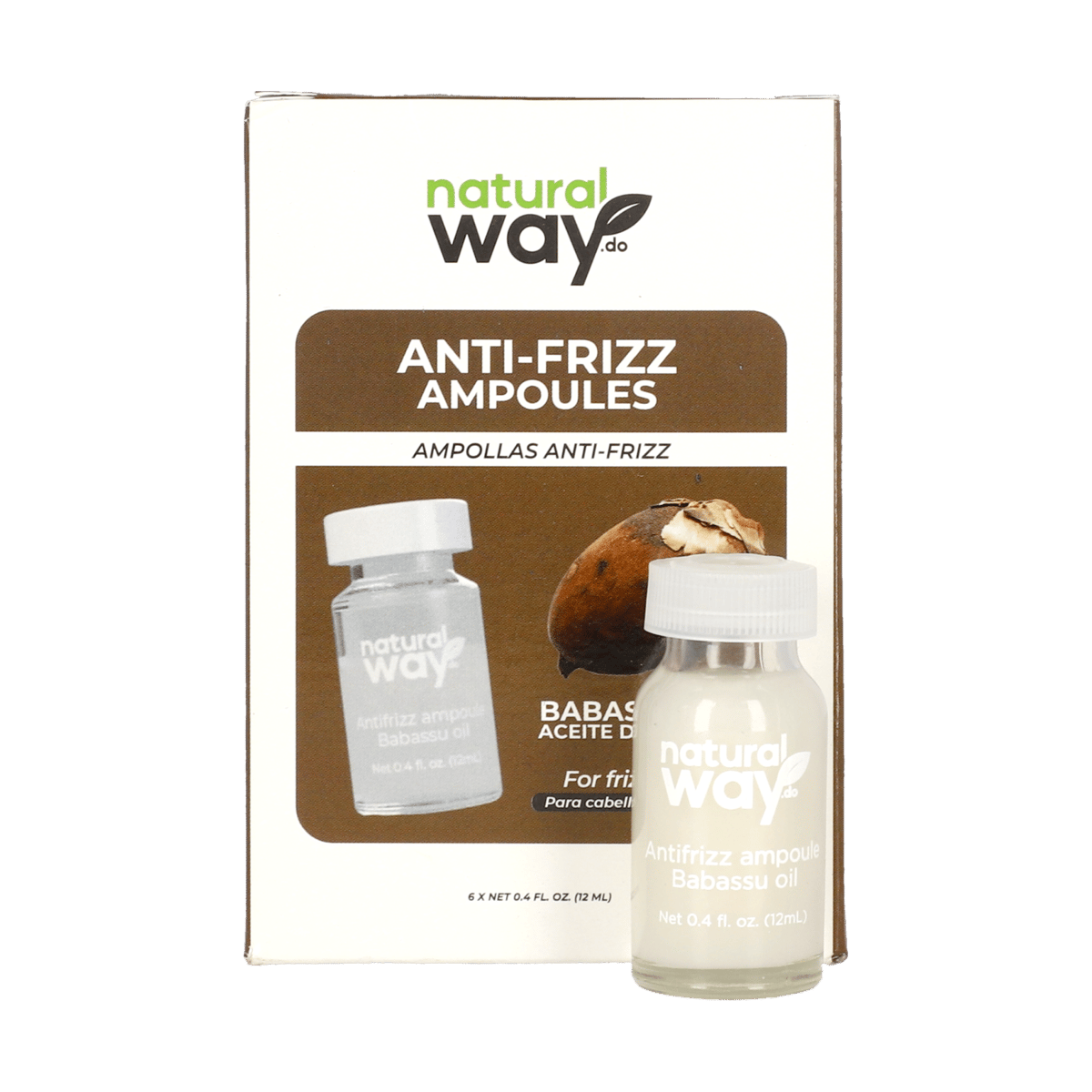 Ampollas Anti-Frizz Con Aceite De Babassu Natural Way 6 uds 