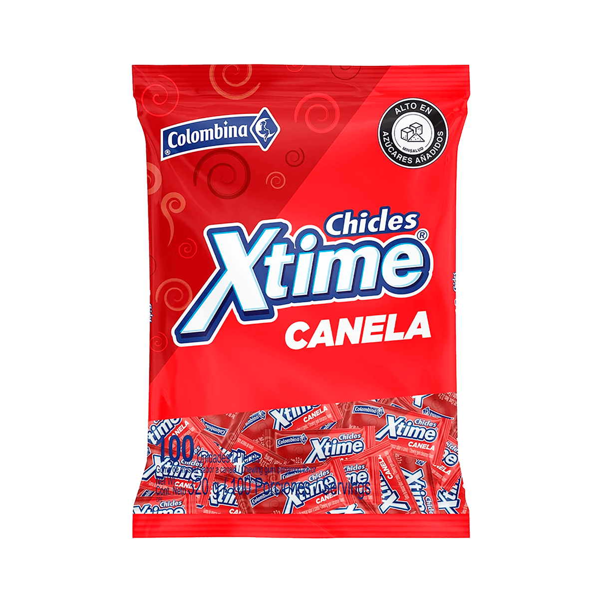 Chicles Xtime Canela 100 Unidades 320 g 