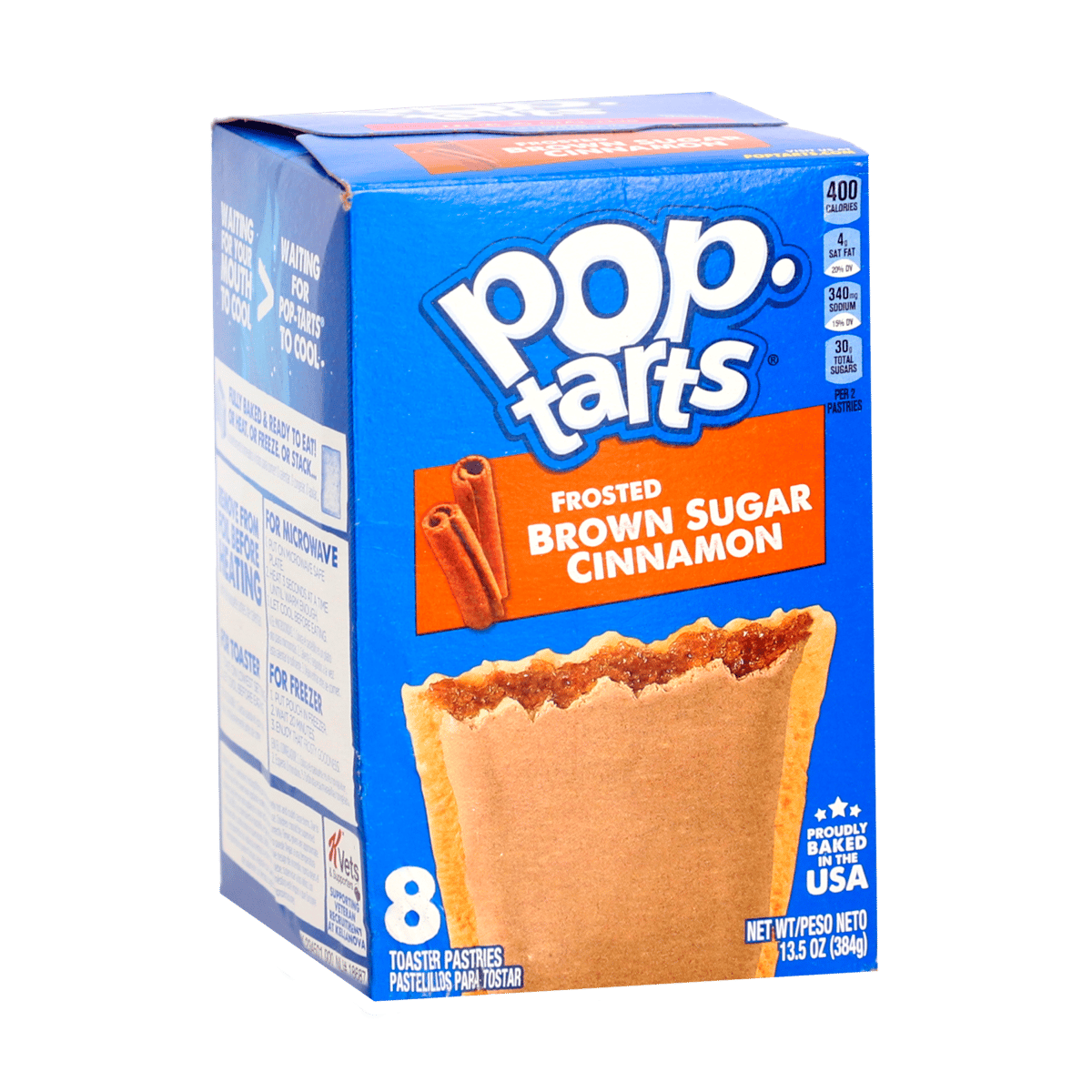 Pastelitos para Tostar Pop-Tarts® Kelloggs Canela y Azúcar Morena Glaseada 384 Gramos