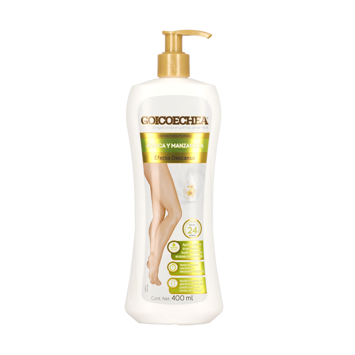 Crema Para Piernas Efecto Descanso Con Árnica Y Manzanilla GOICOECHEA 400 ml  