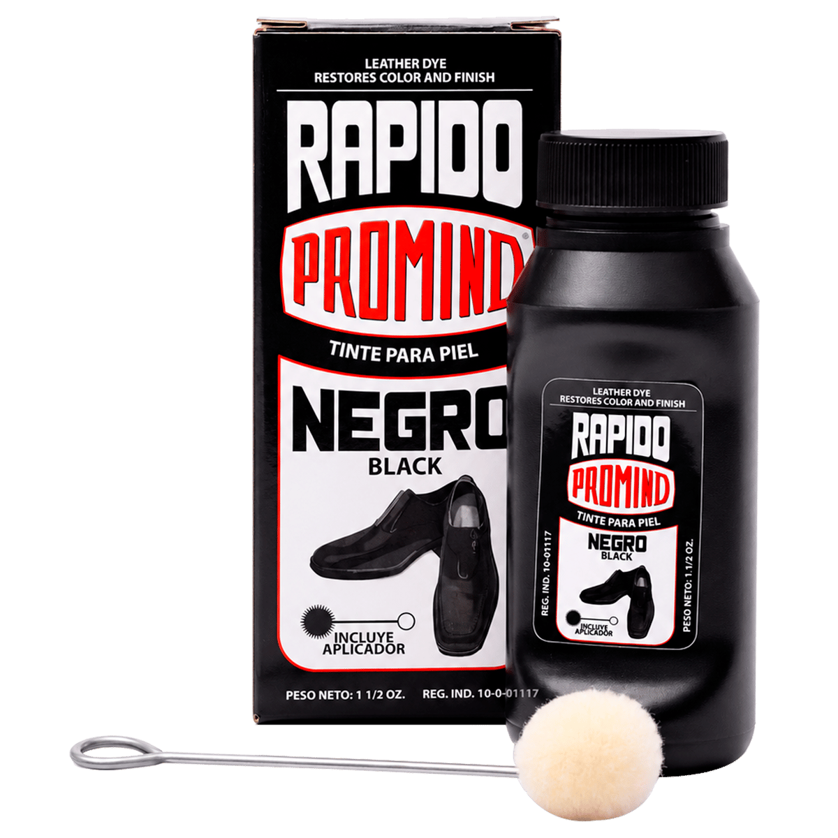 Limpiador de Calzado Promind Rápido Negro Frasco 1.35 Oz