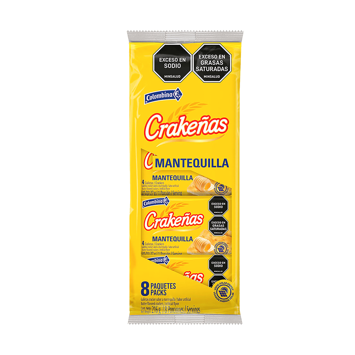 Galletas De Mantequilla Crakeñas 8 packs 