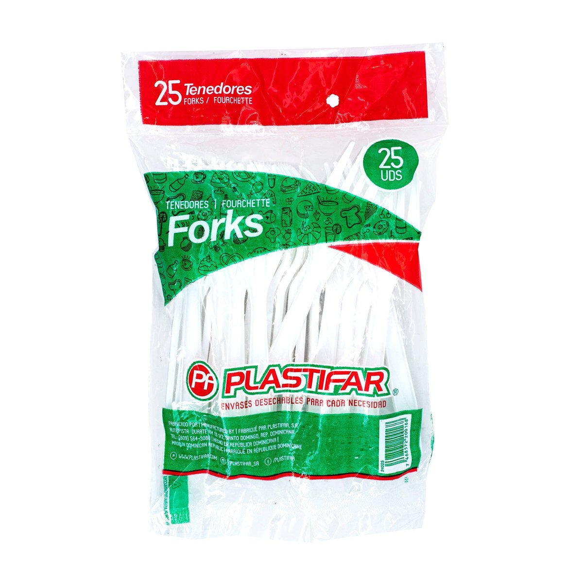 Tenedor Plastifar Plástico 25 Und