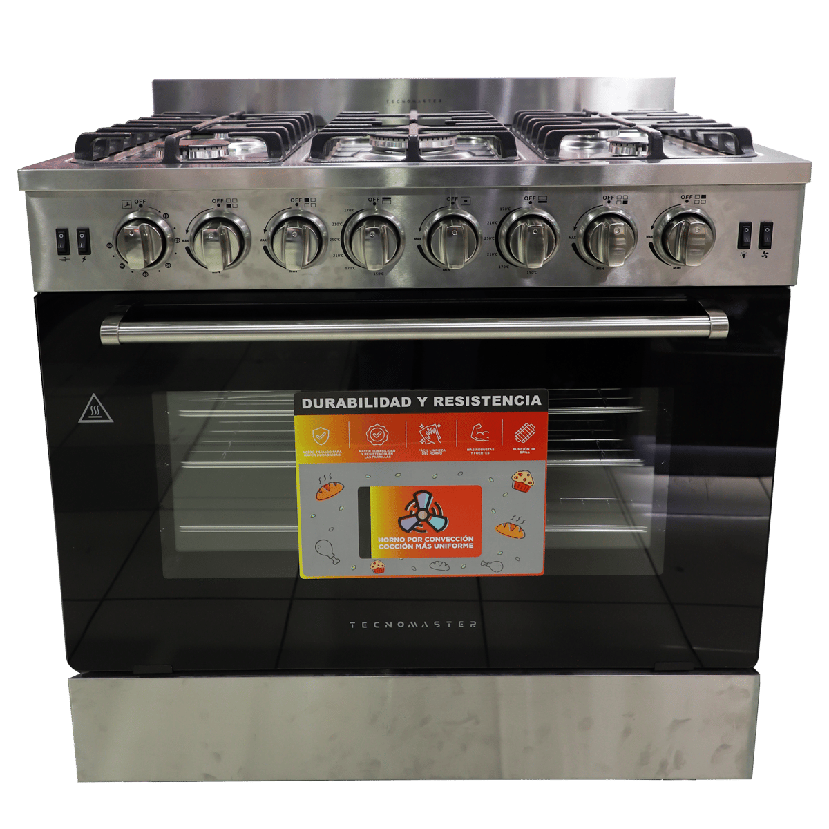 Estufa Tecnomaster 36" de 5 Quemadores Inox TM-K90XLGZF
